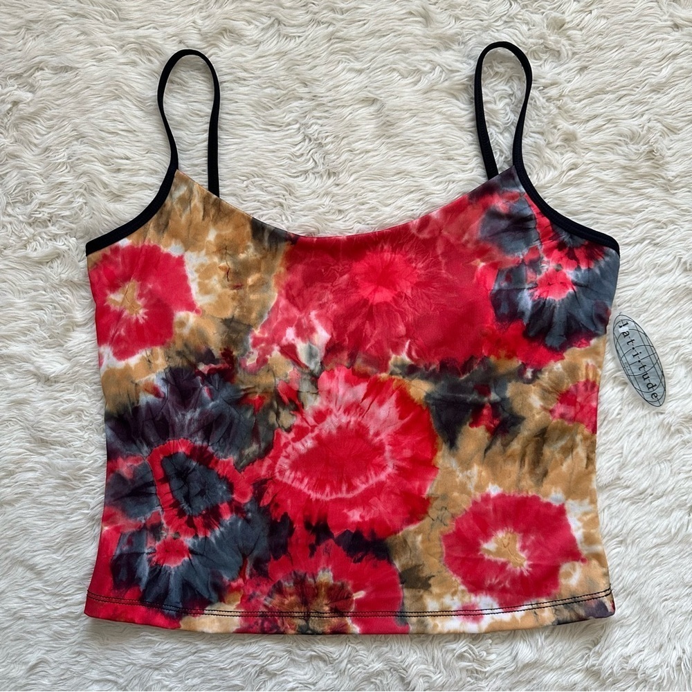 Vintage Latitude Freedom Of Action Top Tie Dye Tank Cami Retro Sz XL NWT New